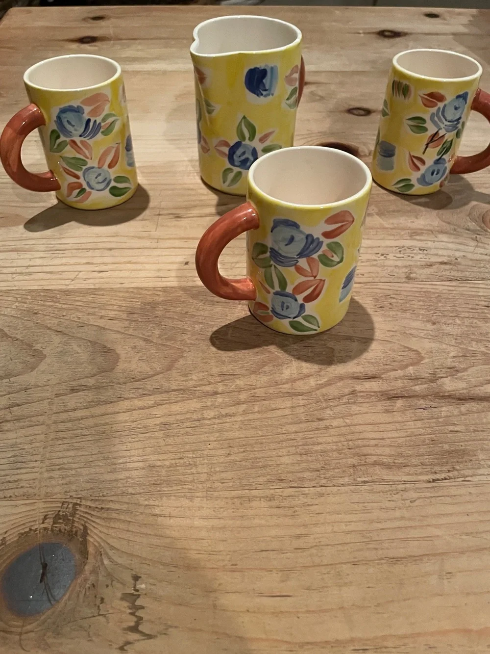 Pier One Creamer mini pitcher tea set ceramic floral shabby chic miniature